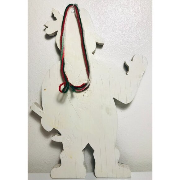 Handmade Snowman Wood Cut Out Christmas Decor Wooden Wall Hanging Holidays - Picture 3 of 6